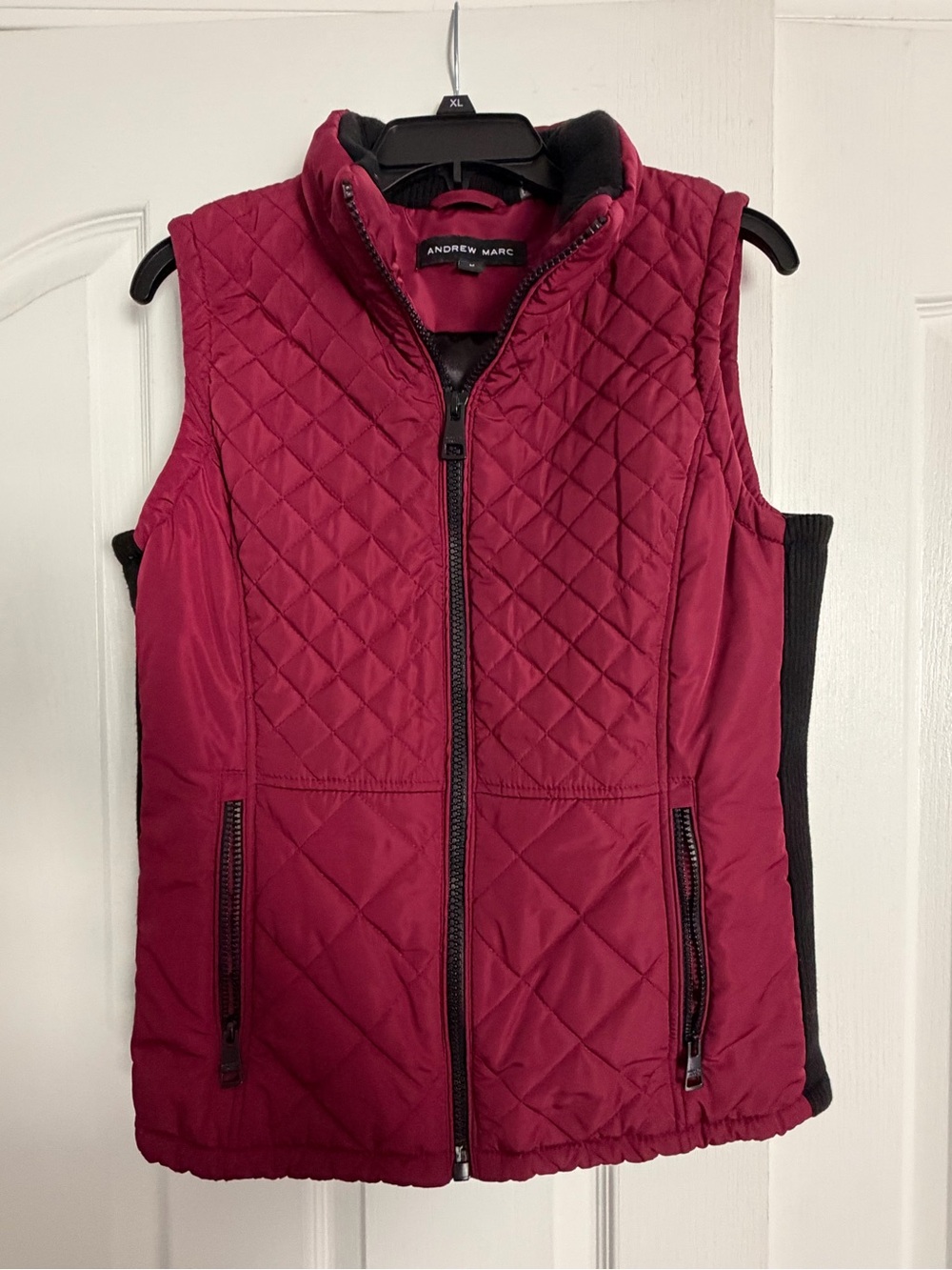 Andrew Marc Quilted Burgundy Sleeveless Vest